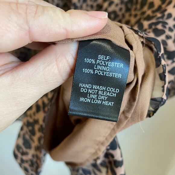 Lulus Rock It Out Brown & Black Leopard Print Babydoll Dress Size Small - Picture 8 of 11